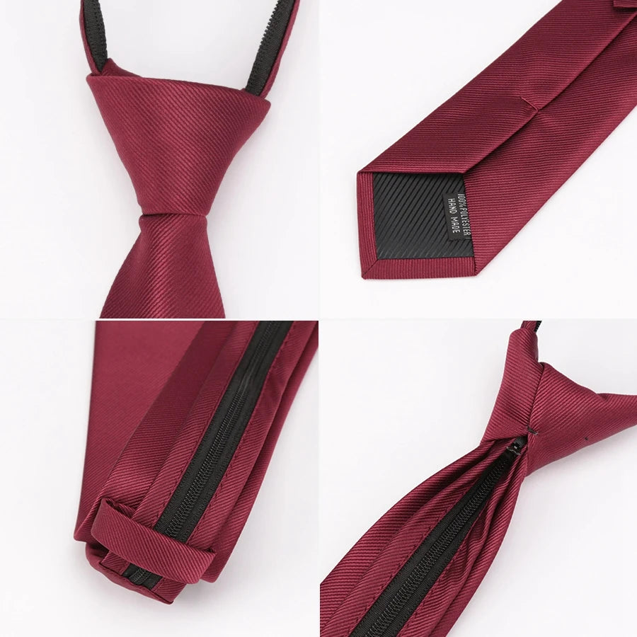 Solid Zipper Necktie
