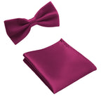 Classic Solid Bow Tie & Pocket Square Set