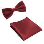 Classic Solid Bow Tie & Pocket Square Set
