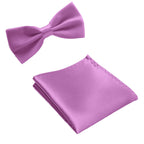 Classic Solid Bow Tie & Pocket Square Set
