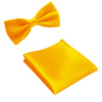 Classic Solid Bow Tie & Pocket Square Set